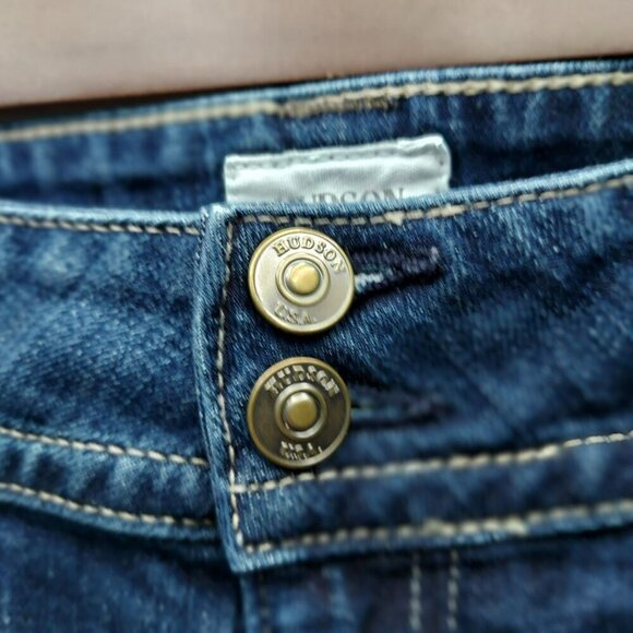 Hudson Union Jack Button Bootcut Jeans Size 29 Act Size in Desc - Picture 3 of 9